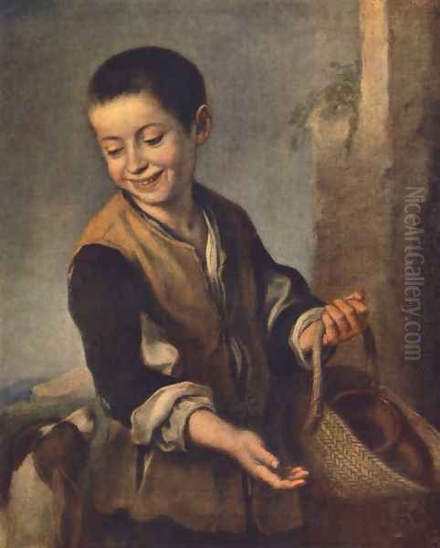 Boy with a Dog 1650s Oil Painting by Bartolome Esteban Murillo