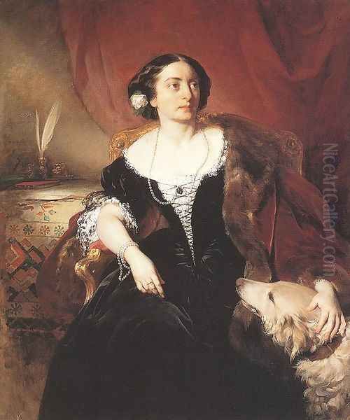 Countess Nako 1855 Oil Painting by Friedrich Ritter von Amerling