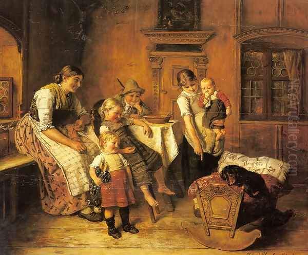 The Intruder Oil Painting by Adolf Eberle