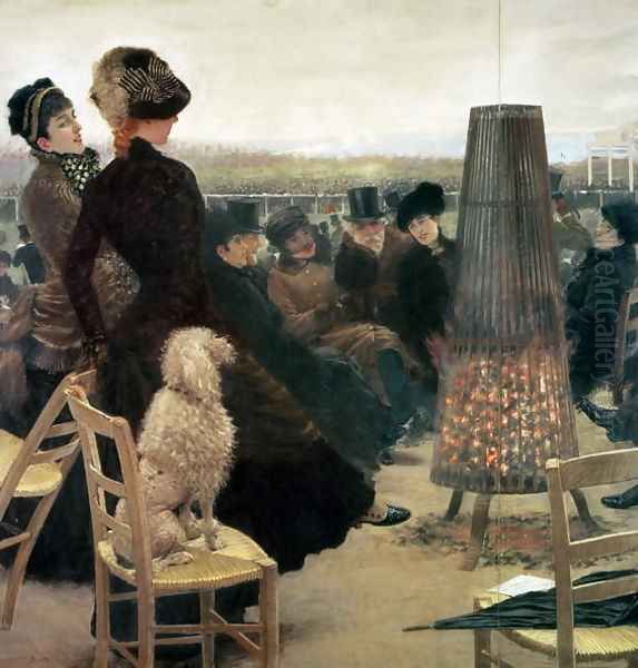 The Races at Auteuil, part of a triptych Oil Painting by Giuseppe de Nittis