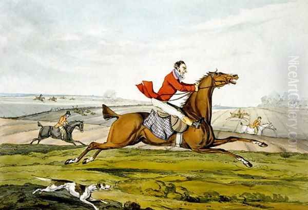 Champing at the Bit, from 'Qualified Horses and Unqualified Riders', 1815 by Henry Thomas Alken