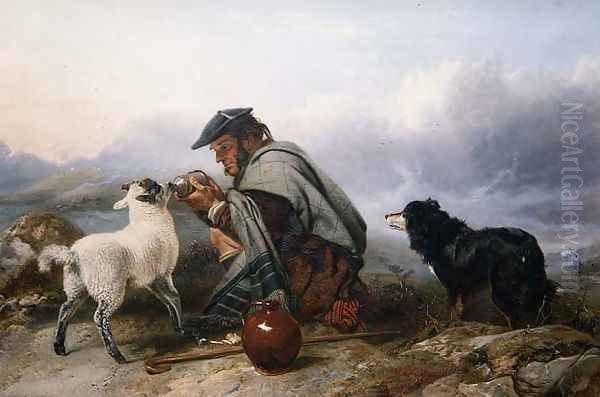 The Sick Lamb, 1853 Oil Painting by Richard Ansdell