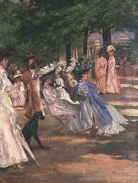 Figures in Hyde Park Oil Painting by Charles Edward Conder