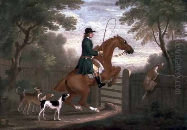 Huntsman with his Hounds in a Landscape Oil Painting by James Seymour