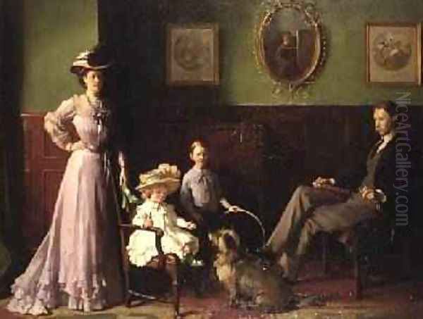 Group portrait of the family of George Swinton Oil Painting by Sir William Newenham Montague Orpen