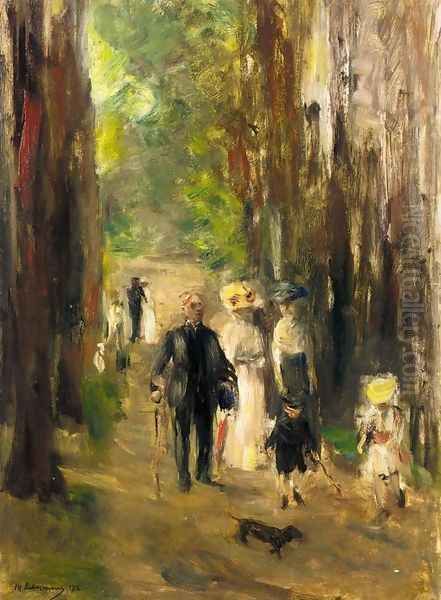 Promenade in the Grunewald, Berlin (Aus dem Grunewald) Oil Painting by Max Liebermann