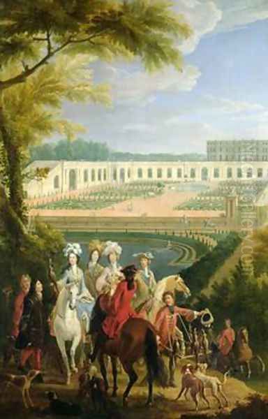 View of the Orangerie at Versailles after 1697 Oil Painting by Pierre-Denis Martin