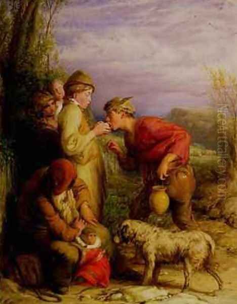 Giving a bite Oil Painting by William Mulready