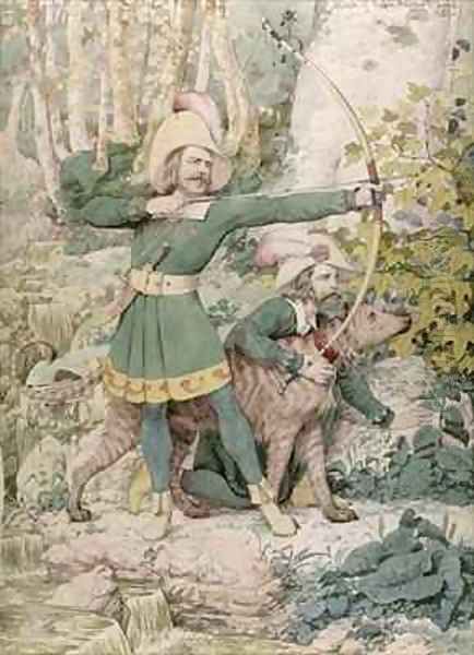 Sketch of Robin Hood Oil Painting by Richard Dadd