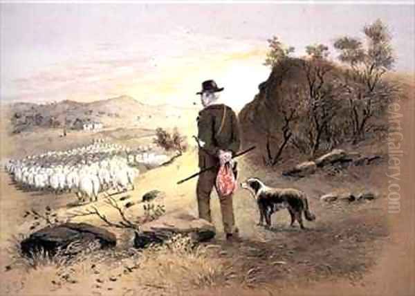 Homeward Bound plate from the Australian Sketchbook Oil Painting by Samuel Thomas Gill