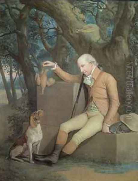 Portrait of Sir Horatio Mann 1744-1814 with his Hound Oil Painting by Hugh Douglas Hamilton