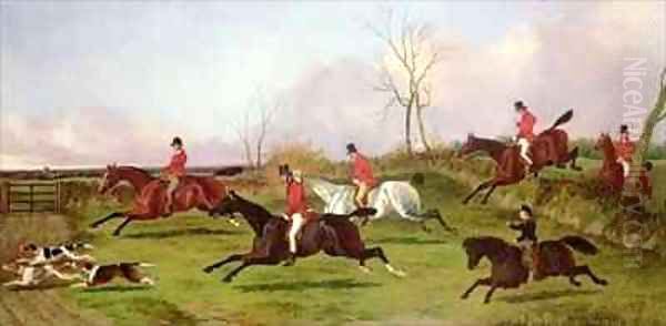 Full Cry with His First Hunt Oil Painting by John Dalby