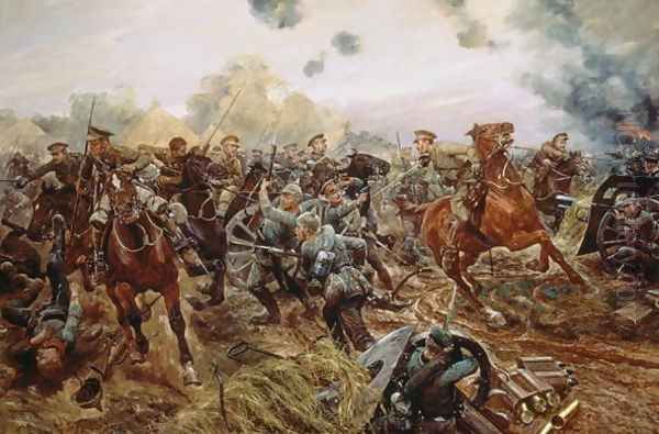 The First VC of the European War, 1914 Oil Painting by Richard Caton Woodville