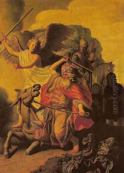 Angel and the Prophet Balaam Oil Painting by Rembrandt Van Rijn