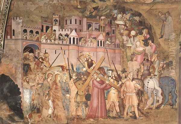 Christ Bearing the Cross to Calvary 1365 Oil Painting by Andrea Bonaiuti da Da Firenze