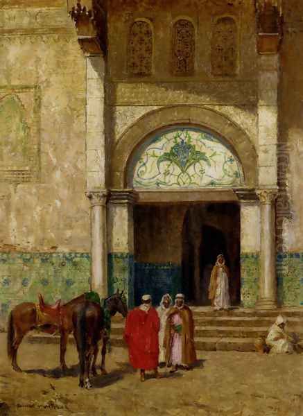 A Rest Outside A Mosque Oil Painting by Addison Thomas Millar