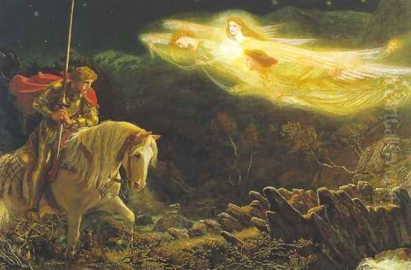 Sir Galahad 1865-70 Oil Painting by Arthur Hughes