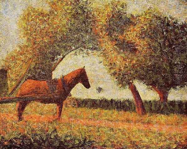 Horse Oil Painting by Georges Seurat