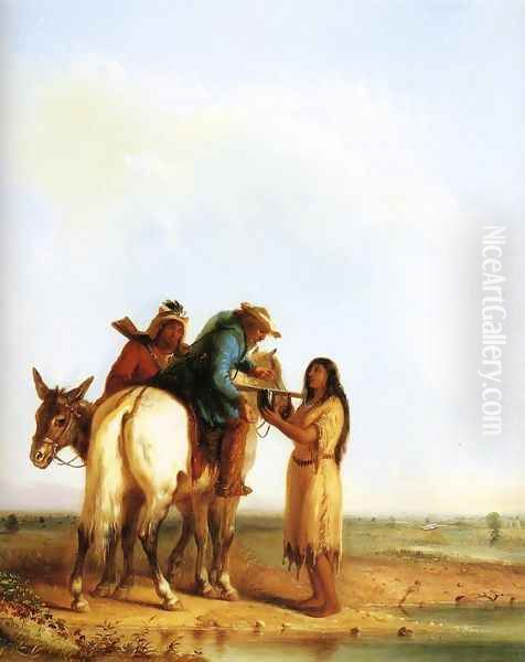 The Thirsty Trapper Oil Painting by Alfred Jacob Miller