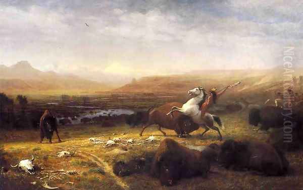 Last of the Buffalo Oil Painting by Alfred Jacob Miller