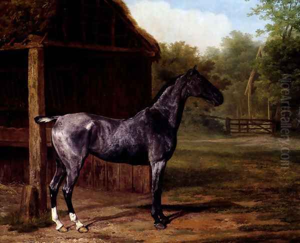 lord Rivers' Roan mare In A Landscape Oil Painting by Jacques Laurent Agasse