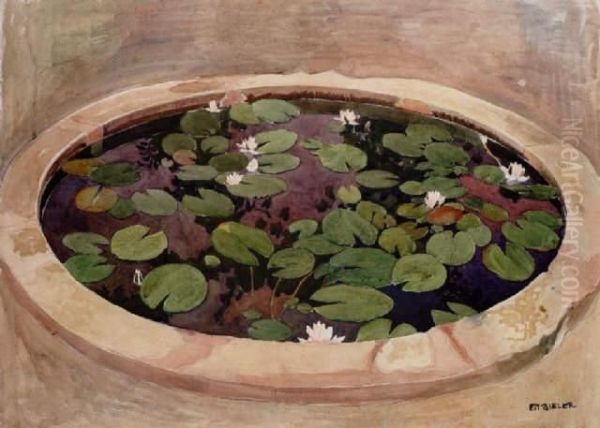 Studie Zum Brunnen Fur L'eau Mysterieuse Oil Painting by Ernest Bieler