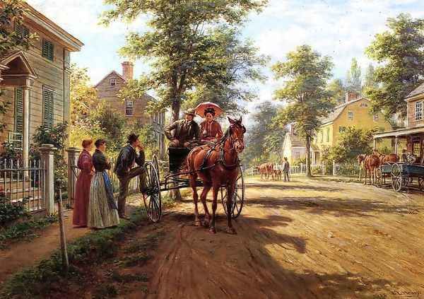 One Sunday Afternoon Oil Painting by Edward Lamson Henry