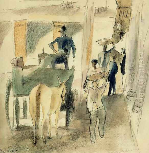 A Street in Cuba Oil Painting by Jules Pascin