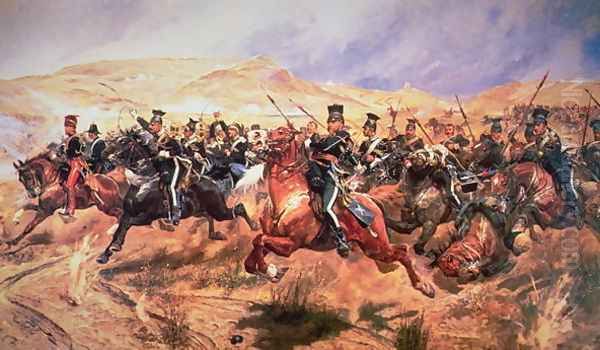 Charge of the Light Brigade, Balaclava, 25 October in 1854 Oil Painting by Richard Caton Woodville