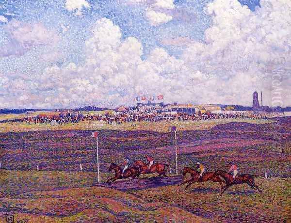 The Race Track at Boulogne-sur-Mer Oil Painting by Theo van Rysselberghe