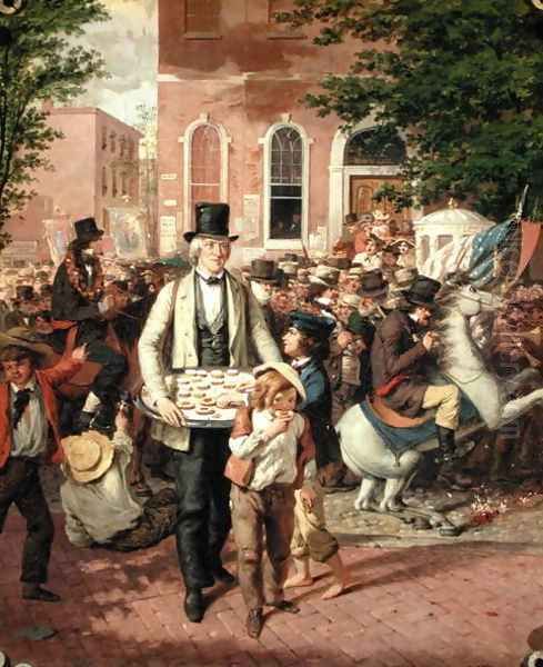 A Civic Procession The Pie Man, 1856 Oil Painting by William E. Winner