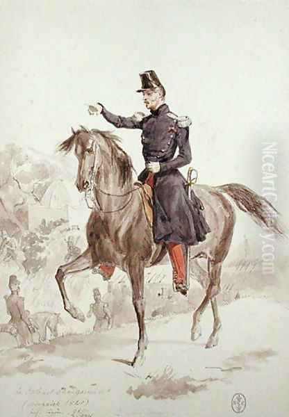 Colonel Nicolas Changarnier 1793-1877 from Album Afrique 1835-45, 1840 Oil Painting by Felix Philippoteaux