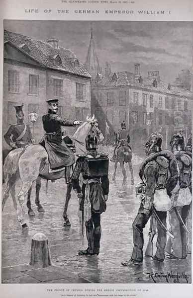 The Prince of Prussia During the Berlin Insurrection of 1848, from The Illustrated London News, 19th March 1887 Oil Painting by Richard Caton Woodville