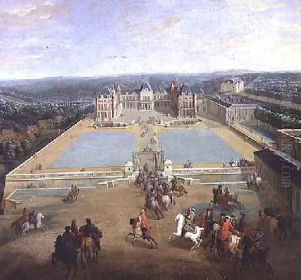 The Chateau de Meudon from the side of the avenue 1722 Oil Painting by Pierre-Denis Martin