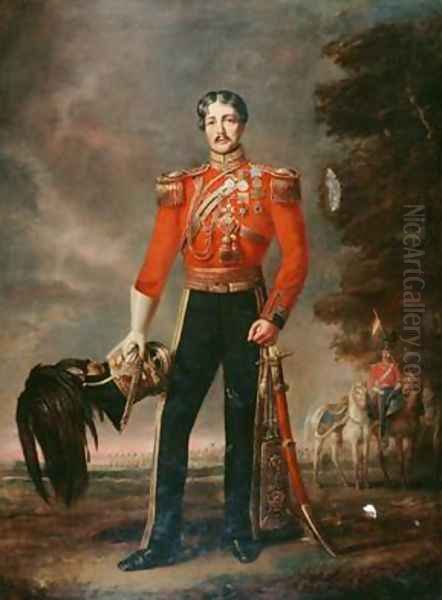 Lieutenant Colonel George James Mouat MacDowell 16th Regiment of Light Dragoons 1848 Oil Painting by Edwin Longsden Long