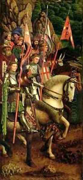 The Just Judges and the Knights of Christ 2 Oil Painting by Hubert & Jan van Eyck