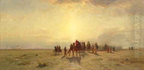 Caravan in the Desert Oil Painting by Samuel Colman