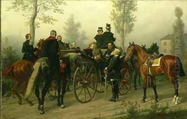 Napoleon III and Bismarck after the Battle of Sedan Oil Painting by Wilhelm Camphausen