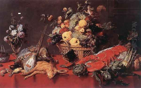 Still-life with a Basket of Fruit 1635-40 Oil Painting by Frans Snyders