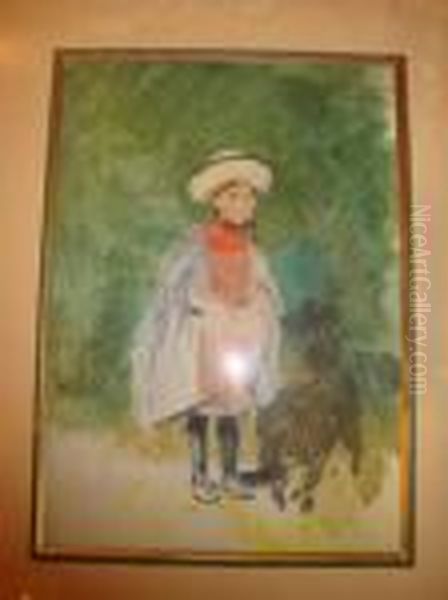 Jeune Fille Au Chapeau Oil Painting by John Lewis Brown