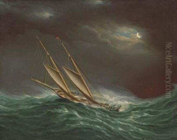 Fleetwing During The Great Ocean Race Oil Painting by James E. Buttersworth