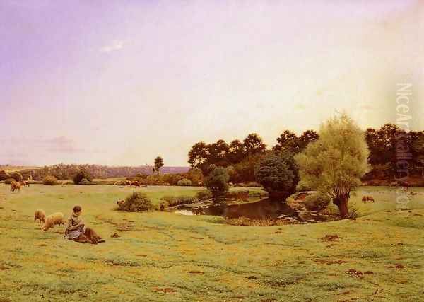 Le Paturage (The Pasture) Oil Painting by Jean Ferdinand Monchablon