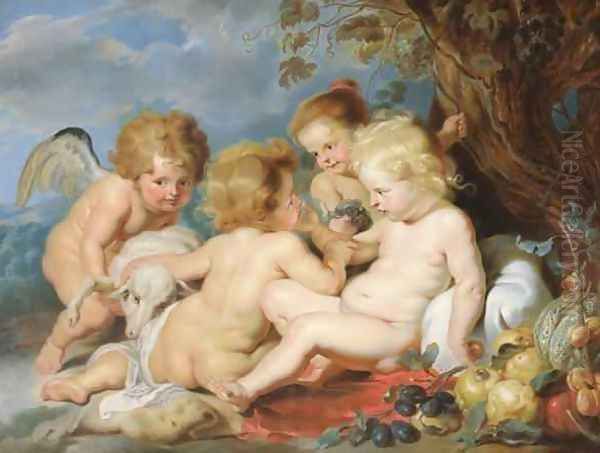 Rubens Putti Oil Painting by William Hoare