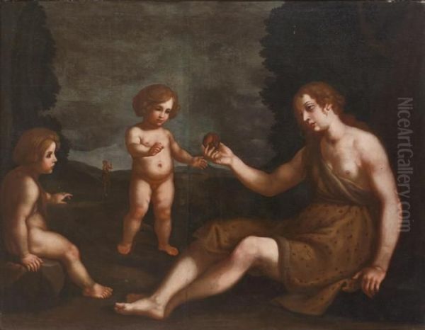 Eva Und Ihre Kinder Kain Und Abel, Im Hintergrund Adam Oil Painting by Michelangelo Merisi Da Caravaggio