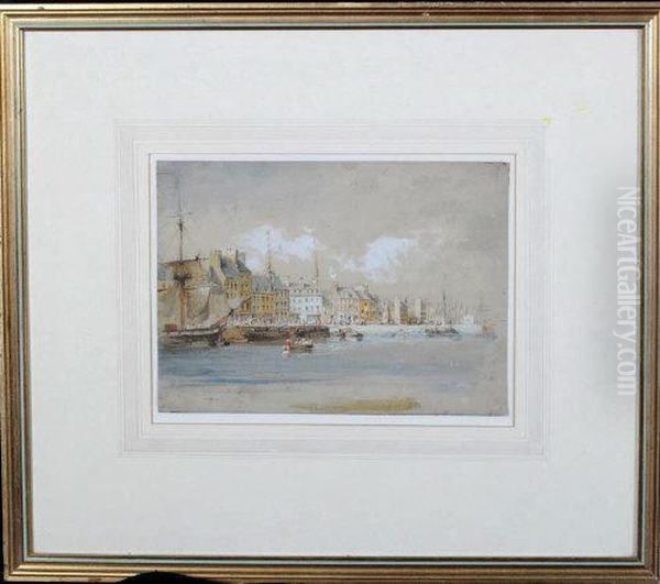 Cherbourg Oil Painting by John Wilson Carmichael