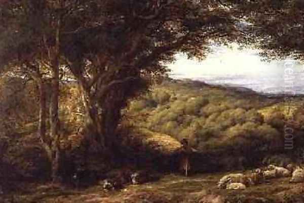 Under the Hawthorn Oil Painting by John Linnell