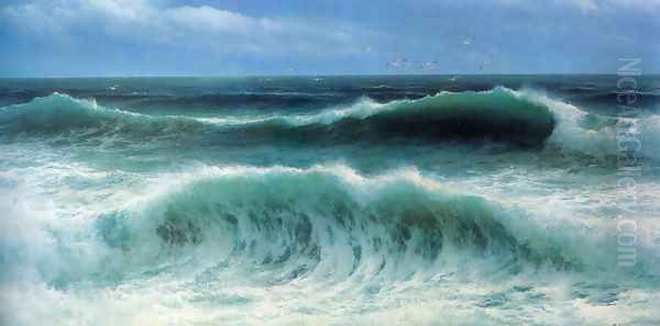 Breaking Waves I Oil Painting by David James