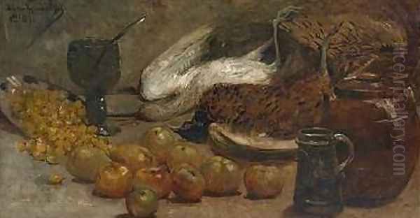 Still life with Pheasants Oil Painting by Theo van Rysselberghe