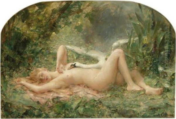 Leda And The Swan (le Triomphe Du Cygne) Oil Painting by Leon Francois Comerre