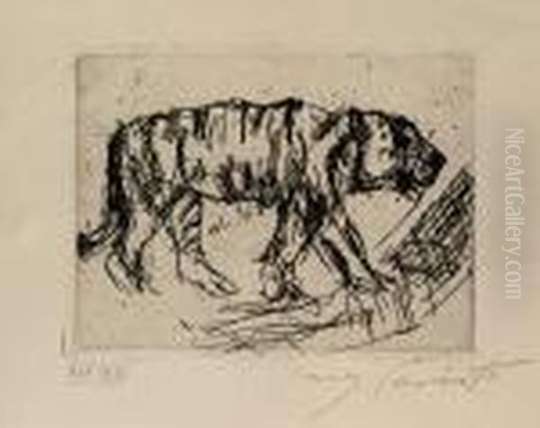 Schreitender Tiger Oil Painting by Lovis (Franz Heinrich Louis) Corinth